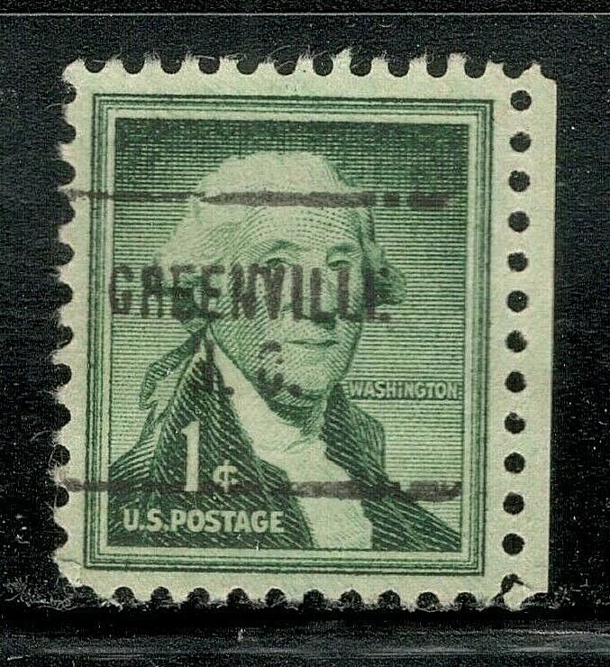 Sc # 1031 ~ 1 cent Washington Issue, Precancel, GREENVILLE N. C. Type 704 - Image 1 of 1
