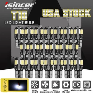 20X Super White T10 194 168 W5W 2825 LED License Plate Interior Light Bulb 6000K - Picture 1 of 10