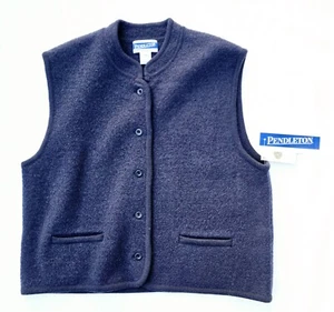 Pendleton Knockabouts 100% Virgin Wool Women's Blue Sleeveless Sweater Size XL - Picture 1 of 11