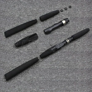 Black Foam EVA Spinning Fishing Rod Handle Kits Long Rod Building Split Grips - Picture 1 of 7