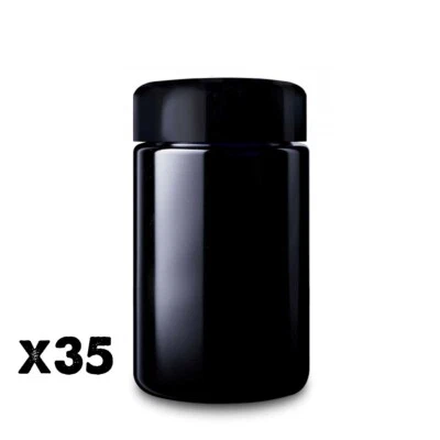 MIRON GLASS MIRON WIDE NECK JARS 100ml X 35 | With Lids and Seals | Tray of 35 Jars