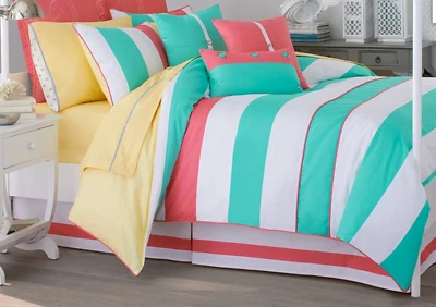 BRAND NEW SOUTHERN TIDE CABANA STRIPE 4 PIECE COMFORTER SET CALIFORNIA KING  - Image 1 of 4