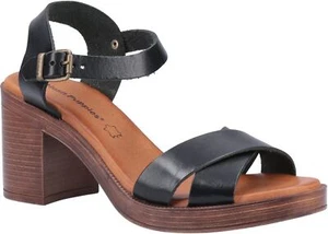 Hush Puppies Sandal Ladies Summer Georgia Heeled Sandal Black - Picture 1 of 4