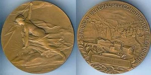 Médaille de table - Syndicat général construction électrique Ch. PILLET d=68 mm - Picture 1 of 1
