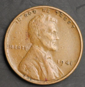 1942  Lincoln Wheat Cent Error Hinged Obverse Lamination - Picture 1 of 3