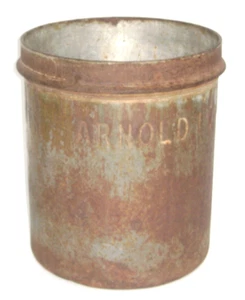 1930's Heavy Metal 10 Qt. Ice Cream Can Bucket Pail Arnold Ice Cream Co. - Picture 1 of 6