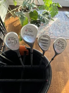 TaylorMade Burner Plus Driver 9.5* 3 & 5 Wood + Tour Cleek Set Vintage Metalwood - Picture 1 of 12