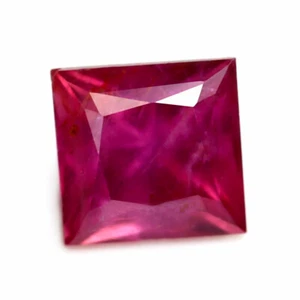 Certified 0.42ct Natural Untreated Red Color Ruby VS Precision Cut Princess - Picture 1 of 2