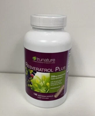 Trunature Resveratrol Plus, 140 Cápsulas Vegetarianas Antioxidante Apoyo a la Salud Foto 1 de 2