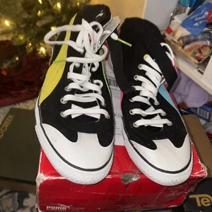 puma mens sneakers Size 13 Multi Stripe Over Black Hightop - Bild 1 von 7