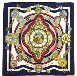 New HERMES parmi les fleurs je compte les heures 100% Silk Scarf 34" 90cm France - Picture 1 of 8