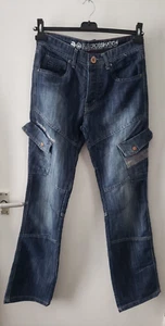 Men's Crosshatch jeans blue straight leg size 30R Used - Foto 1 di 7