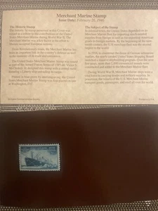 1946 MERCHANT MARINE POSTAL COMMEMORATIVE SOCIETY FIRST DAY COVER ISSUE STAMP MT - Picture 1 of 5