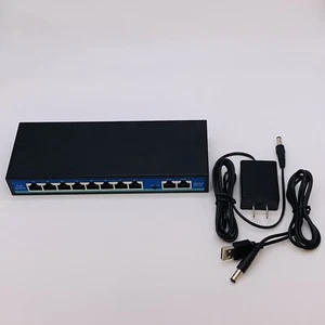 8 Port PoE Switch with 2 Uplink Extend to 250m Unmanaged 120W IEEE 802.3af/at - Picture 1 of 16