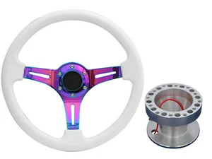 BLANCO NEO CROMO TS volante + kit jefe para Mazda 2 2002 - 2007 066 - Imagen 1 de 5