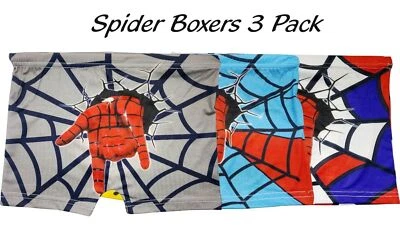 CELEBRITY-FASHIONS 3,6er-Pack Jungen Spiderman Boxershorts Kinderhose Unterwäsche Slip Shorts Alter 3-13 Jahre