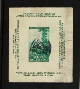 1937 U.S. COMMEMORATIVE SPA S/S Sc#797 Used Scarce Used - Picture 1 of 1