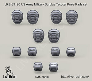 Live Resin 1/35 LRE-35120 US Army Military Surplus Tactical Knee & Elbow Pads