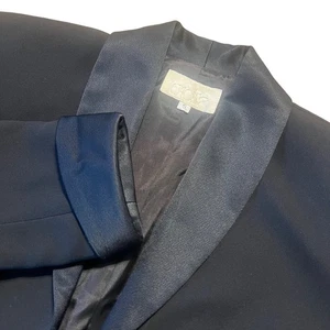 Cache Black Cropped Blazer Jacket Shawl Collar Tuxedo Jacket Small - Picture 1 of 10