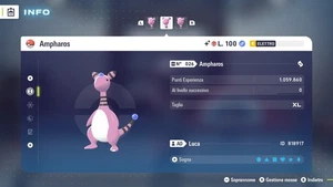 AMPHAROS ALFA SHINY 6IV + MASTERBALL - LEGGENDE POKEMON: Z-A - Picture 1 of 2