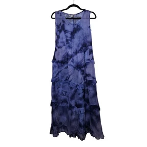 Vintage y2k Bila Sheer Thin Beach Cover Dress Boho Western Hippie Groovy Rayon - Bild 1 von 9