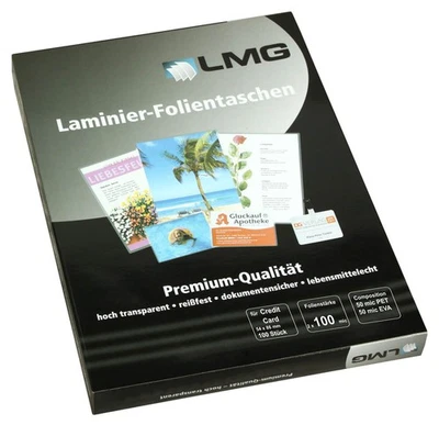 100 LMG Laminierfolien glänzend für Kreditkartenformat 100 micron