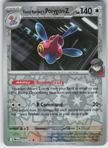 PO-01 Reverse Holo Team Rocket's Porygon-Z 155/182 Uncommon SV10: Destined Rival - Picture 1 of 1