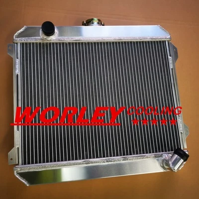 CA-44mm radiator for STANZA DATSUN 610 200B 620 L20B 2.0 L4 76-79 ANGLE OUTLET - Image 1 of 4