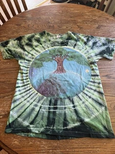 Vintage 90s Retro Mother Earth Tree Of Life single stitch Tie-dye T-shirt Sz L - Picture 1 of 11