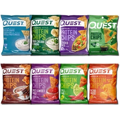 Quest Protein Chips Variety Pack – 8 Flavors, 1.1oz Bags, Low Carb, High Protein - Image 1 of 4