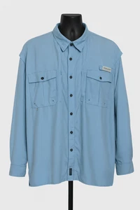 Magellan Outdoors Fish Gear Mens 4XL Blue Vented Long Sleeve Fishing Shirt - Picture 1 of 9
