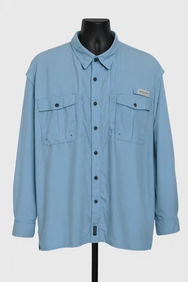 Magellan Outdoors Fish Gear Mens 4XL Blue Vented Long Sleeve Fishing Shirt - Image 1 of 4