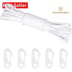 Fahnenseil 15M Nylon Seil Wetterfest Reißfest 6mm mit 5 Haken Fahnenmast Camping - Bild 1 von 2