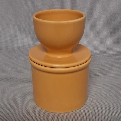 French Butter Crock Bell Shaped Keeper Yellow Original - Image 1 of 4