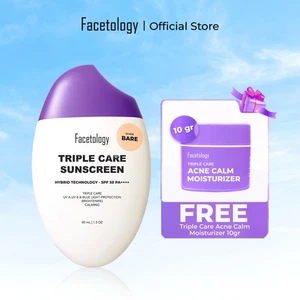 Tinted face sunscreen SPF50 PA++++ 40ml with free acne calm mini pot - Picture 1 of 8