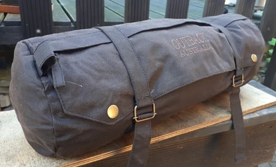 42cm Wax Wachs Lenker Sattel Pack TASCHE Toolbag Werkzeugrolle Harley Chopper  - Bild 1 von 4