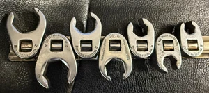 Snap-on, 7 pc, 3/8" Drive, 6-Point, SAE Flare Nut Crowfoot Wrench Set (3/8–3/4) - Picture 1 of 1