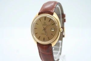 [EXC+5] Vintage 1977 OMEGA Seamaster Cal.1342 Quartz Date 7J Gold Dial Mens - Picture 1 of 12