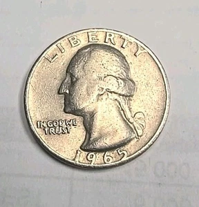 1965 Washington Quarter No Mint Mark Rim Letter Edge Flat Tons Errors US Coin - Picture 1 of 2