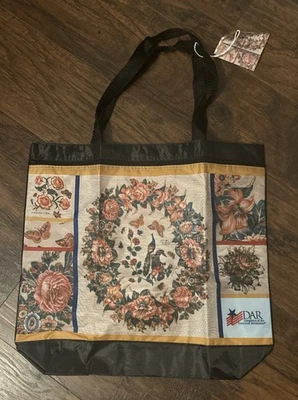 DAR Daughters of The American Revolution Zipper Tote Two Pockets NWT Flags - Image 1 of 4
