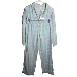 Victoria's Secret Pajama Set Women's Small Plaid Collared Sheer Casual Printed - Picture 1 of 8