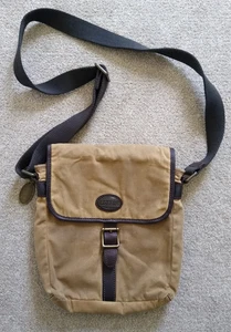 FOSSIL Herren Messenger Umhängetasche Khaki Braun Beige Canvas und Leder Medium - Bild 1 von 13