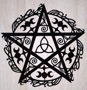 GOTHIC PENTAGRAMM METALL WANDBILD HÄNGEHALTERUNG schwarz 30x29,2cm Geschenkartikel SÜSS - Bild 1 von 2