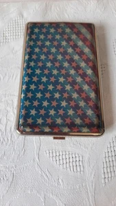 Custodia in metallo stile retrò per sigarette vintage bandiera americana stelle e strisce - Foto 1 di 6