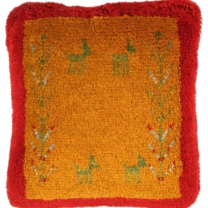Fine Hand knotted Gabbeh pillow 15"X 16" - Picture 1 of 2