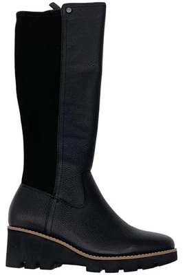 Vionic Womens Ashland Tall Leather Medium Calf Boots Black - Image 1 of 2