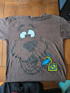 Vintage Scooby-Doo Shirt Mens Large Brown Y2K Big Face Dog - Picture 1 of 6