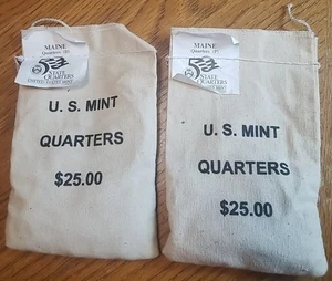 200 x 2003-D and P Maine State Quarters in Two Sealed $25 U.S. Mint Bags - Picture 1 of 1