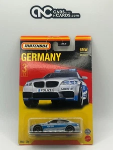 2022 Matchbox Germany 3/12 BMW M5 Police (Card Crease) - Picture 1 of 3