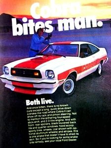 1978 Mustang Cobra II Cobra Bites Man Vintage Original Print Ad 8.5 x 11" - Picture 1 of 1